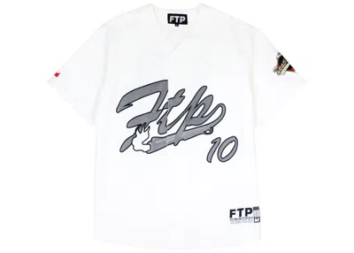 Pre-owned Ftp Men's  Script Baseball Jersey In White