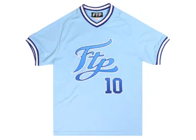Pre-owned Ftp Men's  Script Pullover Baseball Jersey In Light Blue