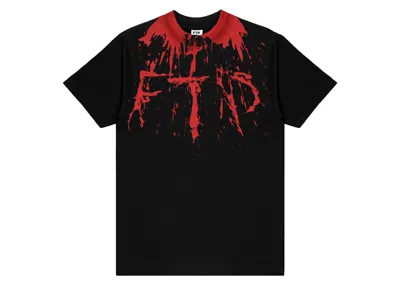 Pre-owned Ftp Men's  Slit Throat Tee Shirt In Black