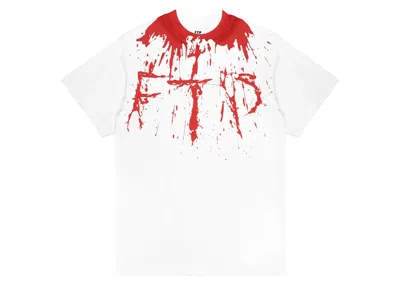 Pre-owned Ftp Men's  Slit Throat Tee Shirt In White