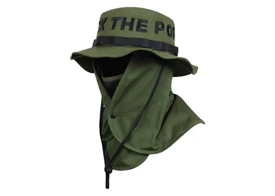 Pre-owned Ftp Men's  Spell Out Face Mask Boonie Hat In Olive