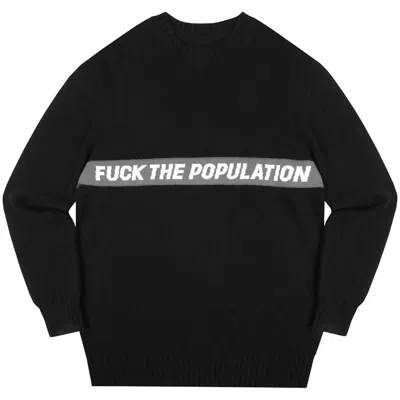 Pre-owned Ftp Men's  Spell Out Knit Sweater In Black