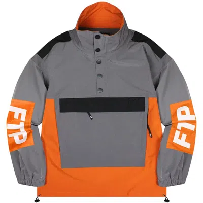 Pre-owned Ftp Men's  Vertical Waterproof Jacket In Charcoal