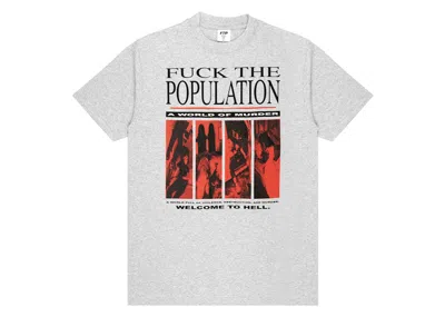 Pre-owned Ftp Men's  World Of Murder Tee Shirt In Heather Grey