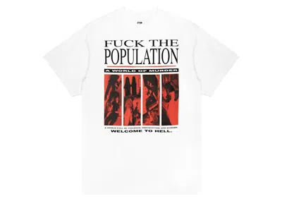 Pre-owned Ftp Men's  World Of Murder Tee Shirt In White