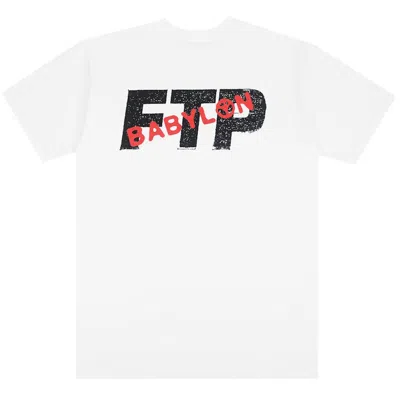 Pre-owned Ftp Men's  X Babylon Logo Tee Shirt In White