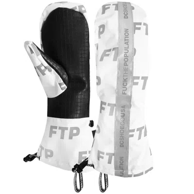 Pre-owned Ftp Men's  X Dc Headline Mittens In White