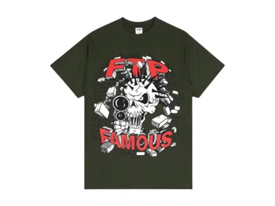 Pre-owned Ftp Men's  X Famous Skull Tee Shirt In Hunter Green