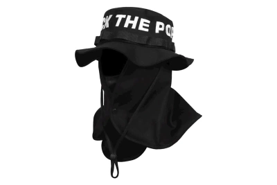 Pre-owned Ftp Spell Out Face Mask Boonie Hat Black