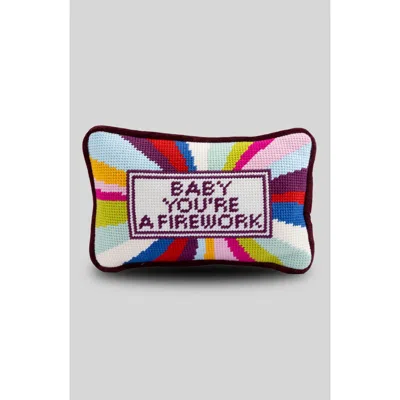 Fubish Firework Mini Needlepoint Pillow In Multi