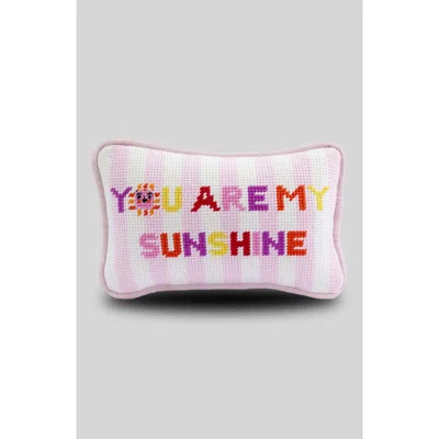 Fubish You Are My Sunshine Mini Needlepoint Pillow In Pink