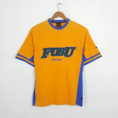Pre-owned Fubu X Vintage Fubu Streetwear Skateboard Style T-shirt In Orange