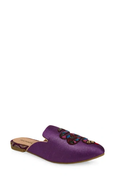 Fuchsia Embroidered Serpent Pointed Toe Mule In Multi
