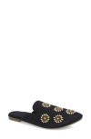 Fuchsia Galaxy Beaded Mule In Black