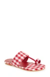 Fuchsia Gingham Toe Sandal In Multi