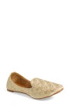 Fuchsia Golden Meadow Harmony Embroidered Loafer In Gold