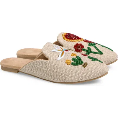 Fuchsia Jardin Jute Embellished Mule In Sand