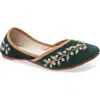 Fuchsia Rania Embroidered Jutti Flat