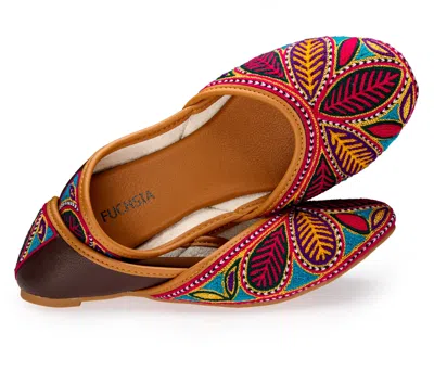 Fuchsia Shoes Women's Olivia - Handmade Woven & Pink Embroidered Artisan Flats Juttis By  - Multicolo
