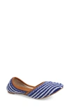 Fuchsia Woven Ballet Flat In Blue