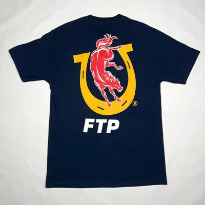 Pre-owned Fuck The Population Ftp  Colt 45 Logo Tee Shirt Navy Blue