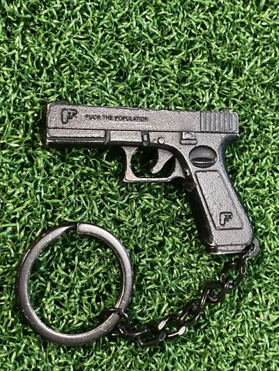 Pre-owned Fuck The Population Ftp Keychain Pistol In Black
