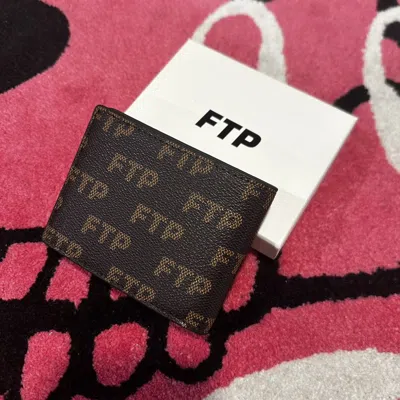 Pre-owned Fuck The Population Ftp Logo Repete Wallet In Brown