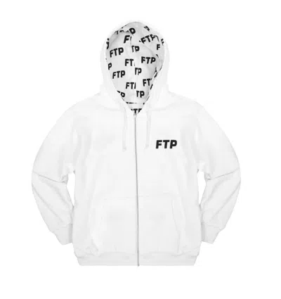 Pre-owned Fuck The Population Ftp Reversible Logo Hoodie (white Xl)
