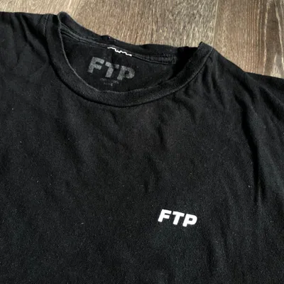 Pre-owned Fuck The Population Ftp Small Basic Logo Tee Shirt Black In Black/white