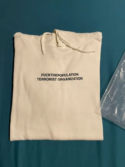 Pre-owned Fuck The Population Ftp Terrorist Organization Hoodie In White