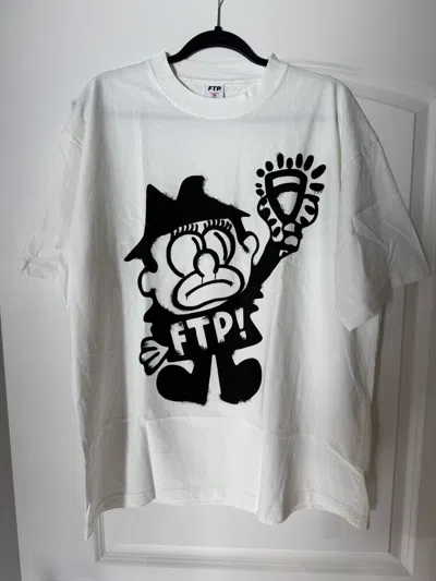 Pre-owned Fuck The Population Ftp X Slawn Boris Tee White