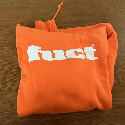 Pre-owned Fuck The Population X Fuct Orange Logo Hoodie