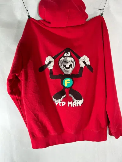 Pre-owned Fuck The Population X Pouya Uicideboy Merch Ftp Man Zip Up Hoodie In Red