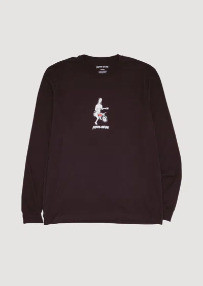 Fucking Awesome Bike Girl Long Sleeve Tee In Burgundy