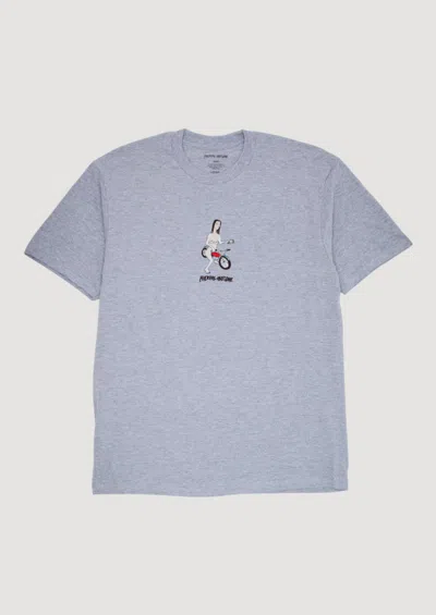 Fucking Awesome Bike Girl Short Sleeve Tee In Gray