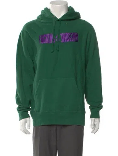 Pre-owned Fucking Awesome Graphic Print Crew Neck Hoodie In Green