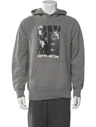 Pre-owned Fucking Awesome Graphic Print Crew Neck Hoodie In Grey