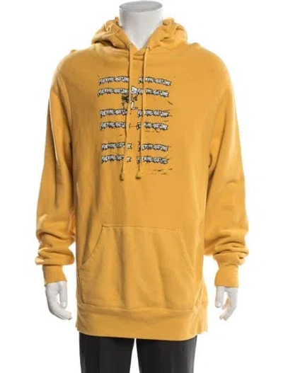Pre-owned Fucking Awesome Graphic Print Crew Neck Hoodie In Yellow