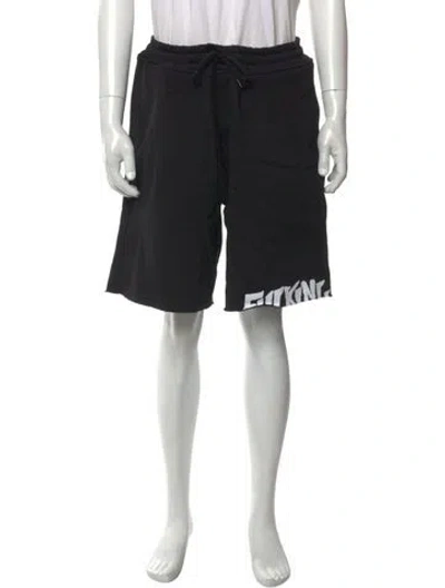 Pre-owned Fucking Awesome Graphic Print Jogger Shorts In Black