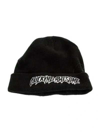 Pre-owned Fucking Awesome Knit Logo Beanie In Black