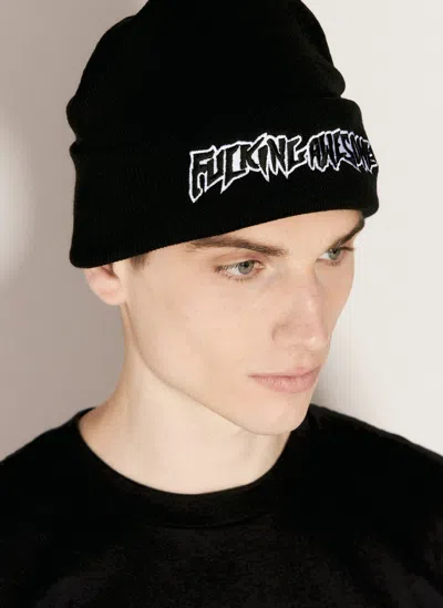 Fucking Awesome Stamp Cuff Beanie Hat In Black