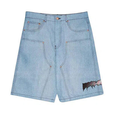 Pre-owned Fucking Awesome X Independent Double Knee Short 'denim' | Blue | Men's Size 34