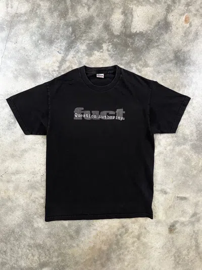 Pre-owned Fuct 3m " Question Authority " Black Logo Tee Sz. Large