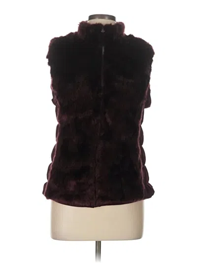 Pre-owned Fuda Faux Fur Vest In Burgundy