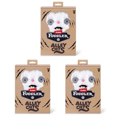 Fuggler Set Of 3 Zuru  Alley Cats Cheezee Plush Toy 9 Inch Funny Ugly Monster In Nude