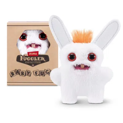 Fuggler Zuru  Baby Fug Rabid Rabbit White Funny Ugly Monster Plush Toy 3.5