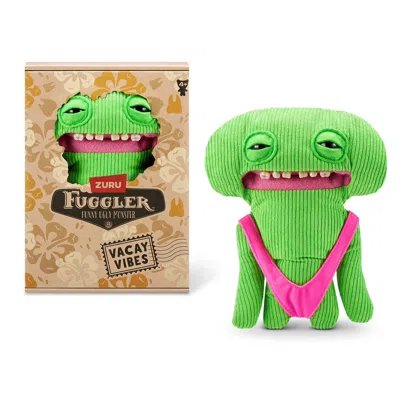 Fuggler Zuru  Vacay Vibes Smiley O'riley Green Funny Ugly Monster Plush Toy 9 Inch