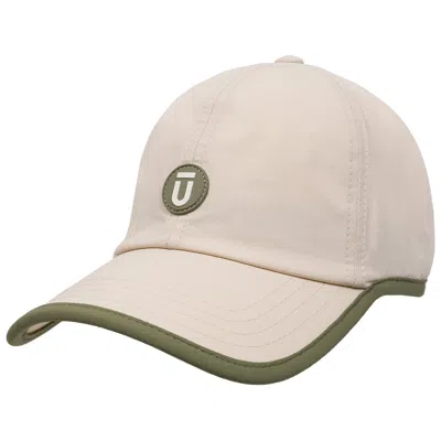 Ful Fūl Contrast Binding Nylon Cap With Rubber Patch And Elastic Bungee In Beige