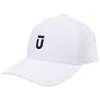 Ful Fūl Men's Stretch Performance Cap With Mesh Inset And Raised Rubber Logo In White