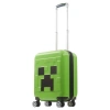 Ful Minecraft Creeper Big Face 21.5" Expandable Carry-on Spinner Luggage In Green